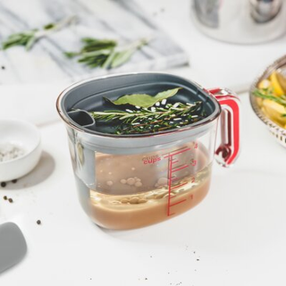 TOVOLO SAVY BOAT SILER FAT SEPERATOR CUPITKET KØKKE GADGET til måling af hældning og anden mad eller måltid prep 1 ea klar/kul/rød