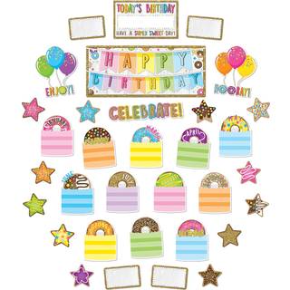 Ashley Productions Smart Poly Mini Bulletin Board Set f?dselsdag Donutfetti Design 33 stykker