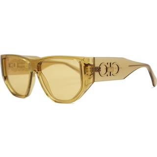 Ferragamo Unisex SF1077S 703 Solbriller Bio-injekt Gul Gul Firkantet Fotokromatisk Fotokromatisk