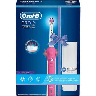 Oral-B Pro 2 2500 El-tandbørste + Etui 3D White PINK
