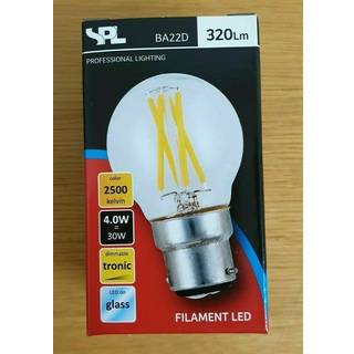 Ba22d - SPL Ball Ba22d - Klar - 320lm - 2500K - CRI 93 - Dæmpbar