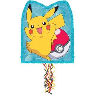 Party City Pull String Paper Pinata Pok? Mon Pikachu - 18in bred x 3in dyb x 22in h?j - Cardstock & Tissue Paper Pinata Party Supplies - F?dselsd