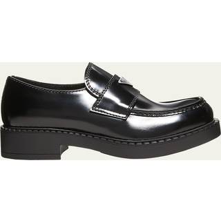 Brushed Leather Loafers in Black - 9