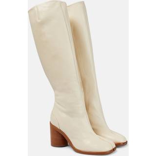 Maison Margiela Tabi leather knee-high boots - white - EU 35