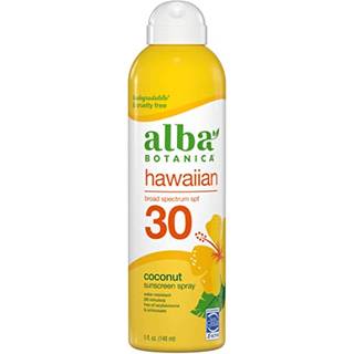 Alba botanica solcreme spray til ansigt og krops bred spektrum SPF 30 solcreme Hawaiian Coconut Water Resistent og Bionedbroadable 5 FL. oz. Flas