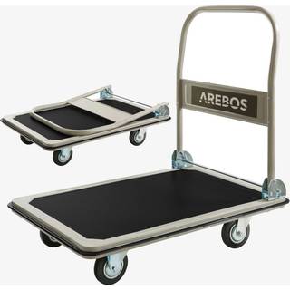 Arebos®Platformvogn Transportvogn 300 kg - sammenklappelig lastvogn med drejelige hjul