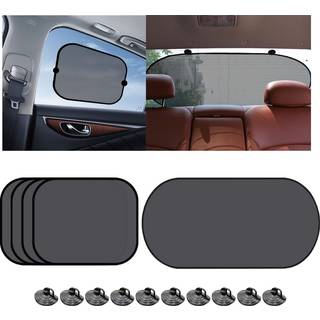 5Pack S?t bilvindue Shade Auto Sun Shades til side og bagvindue Solbl?nding og UV -str?ler Beskyttelse for b?rns solskygge med Sugtion Cup Univer