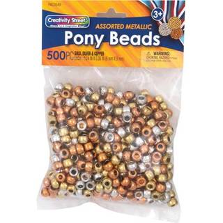 Kreativitet Street Metallic Pony Perles Skill Developmental Toy 6 mm x 9 mm Assorterede 500 stykker