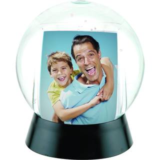 Neil Enterprises Inc. Sphere 2-Photo Snow Globe med sort base