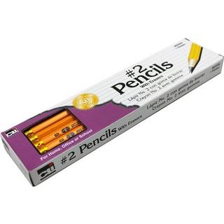 Charles Leonard Pencil #2 Yellow With Eraser 12/Box (65500)