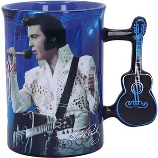 Mid -syd -produkter keramisk Elvis krus med guitarh?ndtag - hvid jumpsuit 16 fluid ounce