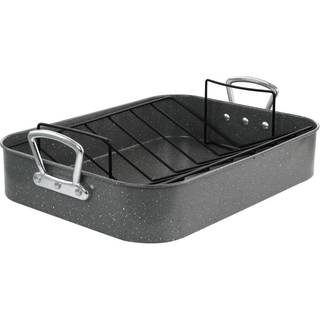 Gibson Home Oster Greystone 2-delt Carbon Steel Roaster Pan W/Rack Gray Speckle