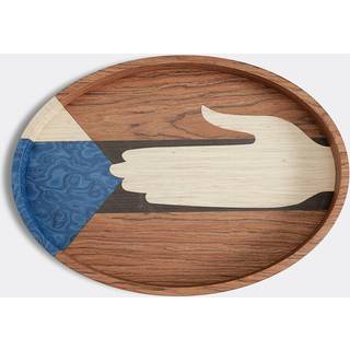L'Objet Serving And Trays - 'Edgar Oval Tray' in multicolor wood oak