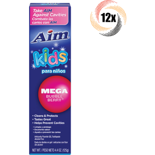 AIM Kids gel fluorid tandpasta - mega boble b?r 4,4 oz. (Pakke med 2)