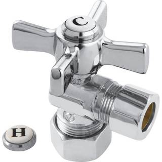 Kingston Brass CC54401ZX 5/8 """" OD -komprimering x 1/2 """" OD -komprimeringsventil Poleret krom