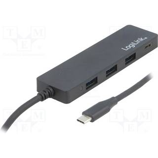 LOGILINK USB 3.1 HUB 3+1-port Type-C schwarz