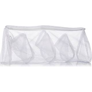 Whitmor Mesh Hosiery Wash Bag White 4-Compartment