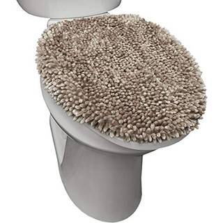 Sohome Spa Step Luxury Plush Chenille Shag Machine Washable Ultra Soft Standard Toilet L?g Cover 18.5 """" X19.6 """" Taupe