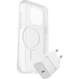 OtterBox iPhone 15 Pro Max Protection + Power Kit - MagSafe Cover, Skærmbeskyttelse & 30W Vægoplader - Gennemsigtig / Hvid