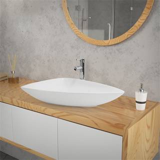 ML-Design Blank hvid keramisk vask 69x46x13 cm trekantet