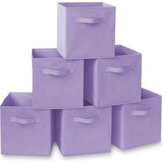 CASAFIELD SET AV 6 COLLAPPEL FALL CUBE STORAGE LAVENDER - 11 """" Fällbara tygkorgar för hyllor Cubby -arrangörer och mer
