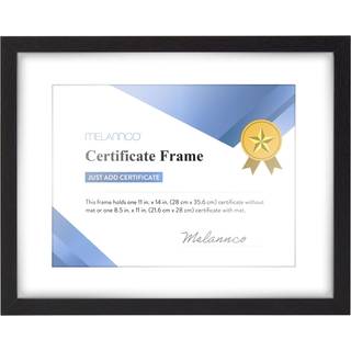 Melannco Set p? 2 15x12 Black Matted Wood Certificate Frame- Hver ramme viser en 8,5x11 tommer dokument