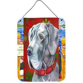 """" Caroline's Treasures LH9577DS1216 Great Dane Red Snowflakes Holiday Christmas Wall eller Door Hanging Prints 16 X 12 """" ""Multicolor"" ""