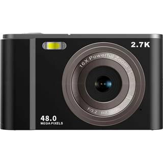Digitalkamera 48MP 1080 FHD 2,8 tommer skærm Sort