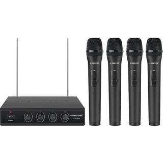 Phenyx Pro Wireless Microphon System 4 Channel VHF Tr?dl?se mikrofoner m/ 4 h?ndholdte dynamiske mikrofoner Metalmodtager Langrange mikrofon til