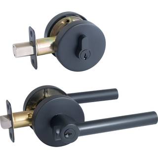 Design House 582650 Eastport Entry Combo Med Keyed Entry Lever og Deadbolt Matte Black