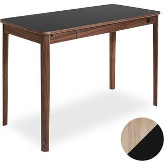 Skovby SM131 skrivebord - 55 x 115 cm. - hvidolieret eg m. sort nano-laminat bordplade