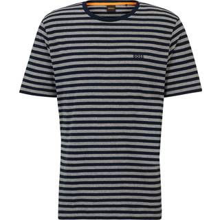 BOSS Tales Stripe T Shirt Navy