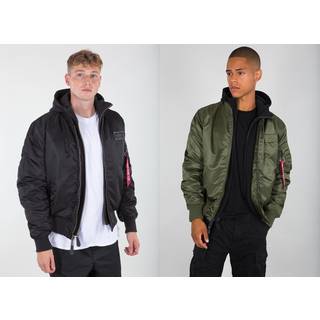 ALPHA INDUSTRIES Herren Blouson grün,schwarz unifarben Slim Fit