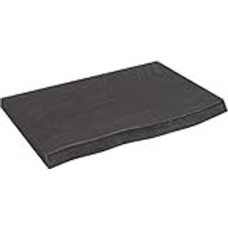bordplade til badeværelse 60x40x(2-4) cm massivt træ mørkebrun
