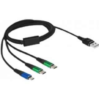 Delock 3in1 USB opladerkabel - 1 x Micro-B / 2 x USB-C - 1 m