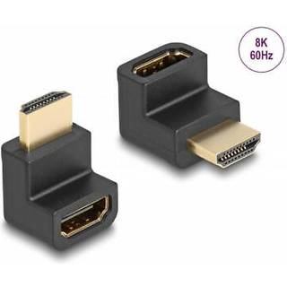 Delock High Speed HDMI-adapter med Ethernet Han-til-Hun vinklet 90° 8K@60Hz
