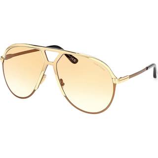 TOM FORD Mand FT1060 XAVIER 30F Solbriller Metal Guld Brun Pilot Normal Skygge