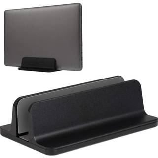 Justerbar Vertikal Bordstander Til MacBook & Laptop - Aluminium Sort