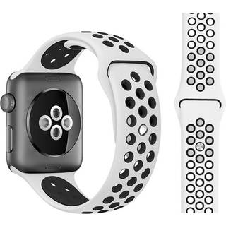 Apple Watch To-Farvet Silikone Smartwatch Rem (38/40/SE/41/42mm) - Hvid / Sort