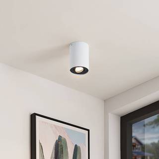 Arcchio loftspot Jolina, rund, hvid/sort, 13 cm, metal