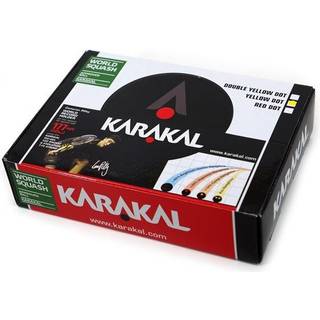 Karakal Yellow Dot Super Slow Tournament sorte gummi squashbolde - æske med 12