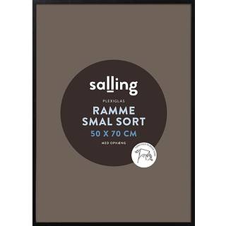 Sort ramme m. plexiglas - 50x70 cm (På lager i varehus)