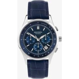 Sekonda 30108 Chronograph Blue Leather Strap Watch - W31328
