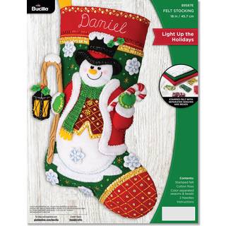 Bucilla Light Up the Holidays Felt Applique 18 """" Stocking Making Kit Perfekt til DIY Arts and Crafts 89587E