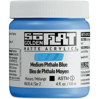 Golden Soflat Acrylics Medium Phthalo Blue (4 fl. Oz./ 118 Ml Jar)