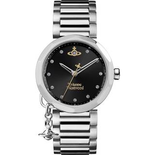 Vivienne Westwood Poplar Black Dial Stainless Steel Bracelet Ladies Watch VV246BKSL
