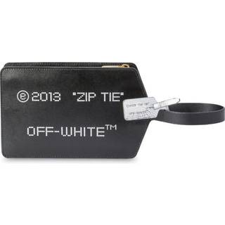 Off-White Zip Tie Medium leather clutch - black - One Size