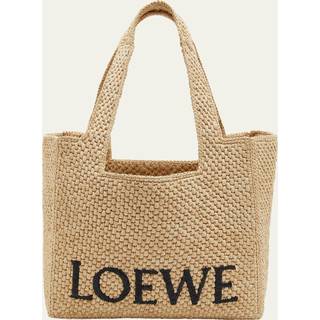 Loewe Paula's Ibiza Medium logo raffia tote bag - beige - One Size
