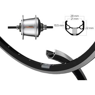 Baghjul med 7 gear shimano - Rullebremse - 26"