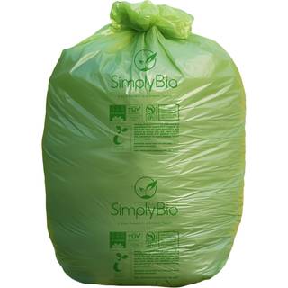 Simpelthen Bio 50-55 gallon kompostable papirkurvposer foringer fladt top kraftig ekstra tyk 1,57 mil 208,2 liter 12 poser gr?spl?ne g?rd og rest